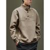 Vintage Heavyweight Stand Collar Sweatshirt For Men, New Loose Embroidered Sportswear For Autumn And Winter, Thickened Jacket