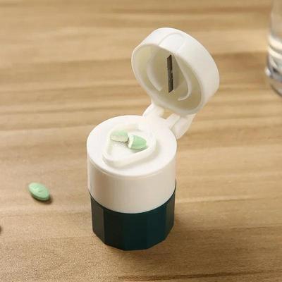 Scatola porta pillole con taglierino e macina-pillole, divisore, portapillole, taglia-compresse, sigillo impermeabile, organizer da viaggio