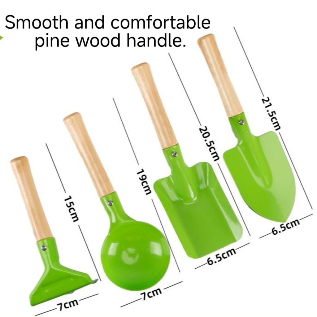Children's Beach Sand Toys Set, Metal Bucket & Shovel Kit, for Sandbox, Seaside and Gardening, Unisex