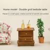 Dollhouse Accessories Crafts 1:12 Double Layer Edge Cabinet Model Miniature Creative Furniture Decoration Wooden Bedside Table