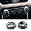 Black Console Air Condition Adjust Knob Ring Cover For Toyota RAV4 -
