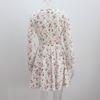 Women's Long Sleeved Summer Round Neck Floral Dress Sexy Mesh Hollow Out Short Skirt Hollow Out Patchwork Dress