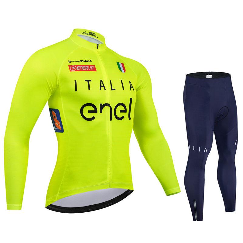2026 Italia Pro Team Prodyšný Dlouhý Rukáv Pánský Cyklistický Dres Sada Oblečení na Horský Kolo Podzimní Cyklistické Oblečení Maillot Ropa Ciclismo
