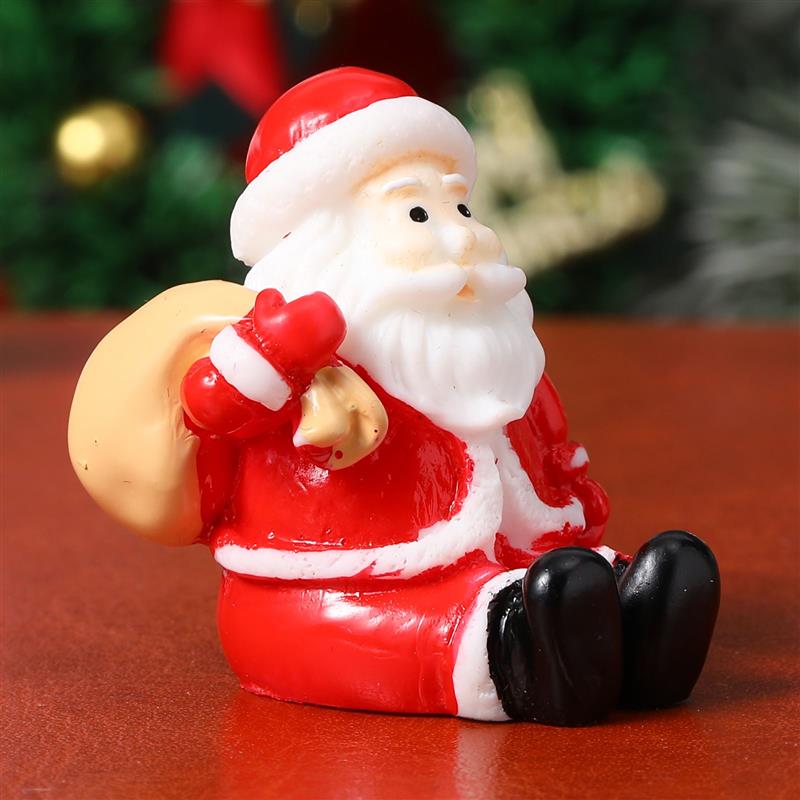 12pcs Mini Lovely Santa Claus Statue Ornament SantaClaus Figurine Christmas Garden Landscape Santa Claus Decor Xmas supply