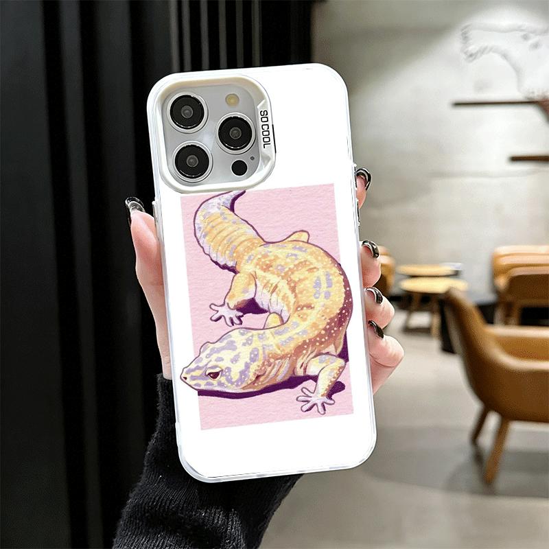 Lizards Geckos Cute Pet Soft Phone Case for iPhone 15 16 17 Pro Max 17Air 16E 14 Plus 13 12 Mini Shockproof Cover Back Shell