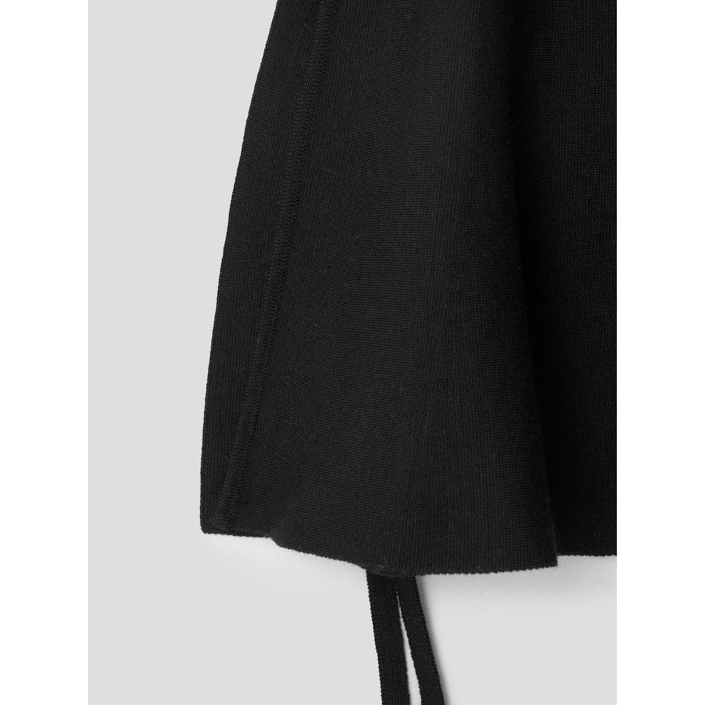 Anggae Full Flared Chouchou Knit Skirt Black