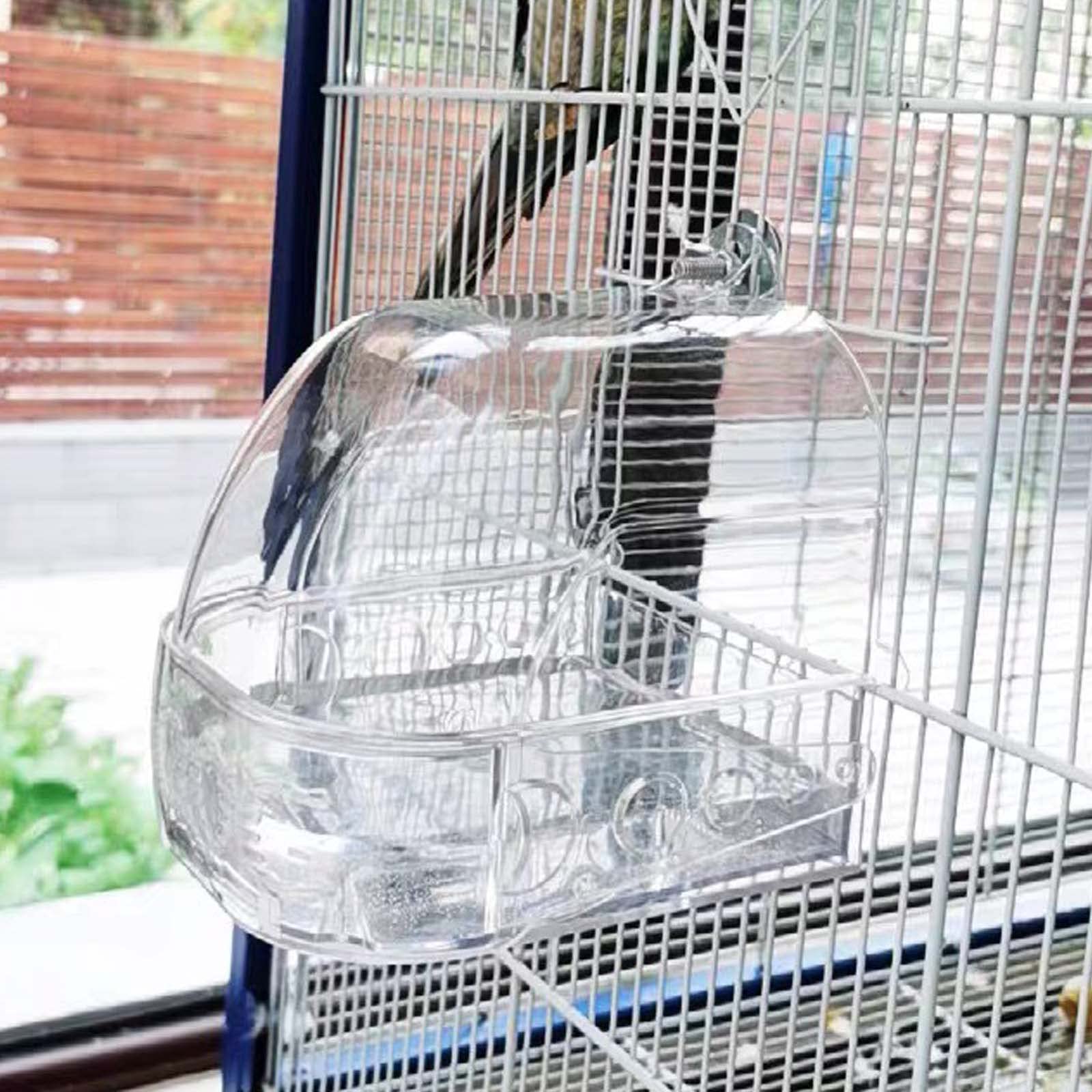 

Emoi Bird Bathing Bird Bath Fixed Bird Prevents Water Sparrow Parakeet with Bird Water Feeding Pet Heat Stroke Easy Transparent Container, Cage,