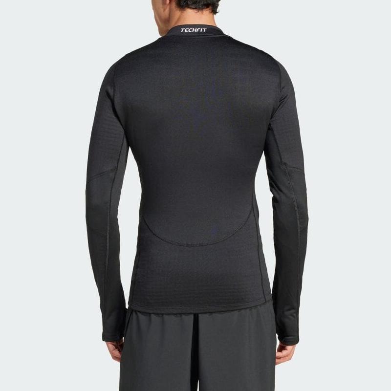 Adidas Cold.Rdy Tech Fit Solid Logo Print Training Long Sleeve T-Shirt Men Tops Black IN5584