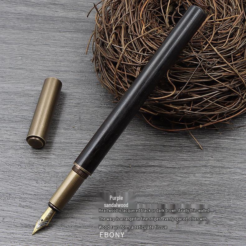 

Retro Sandalwood & Bronze Calligraphy Pen - Student & Business Gift