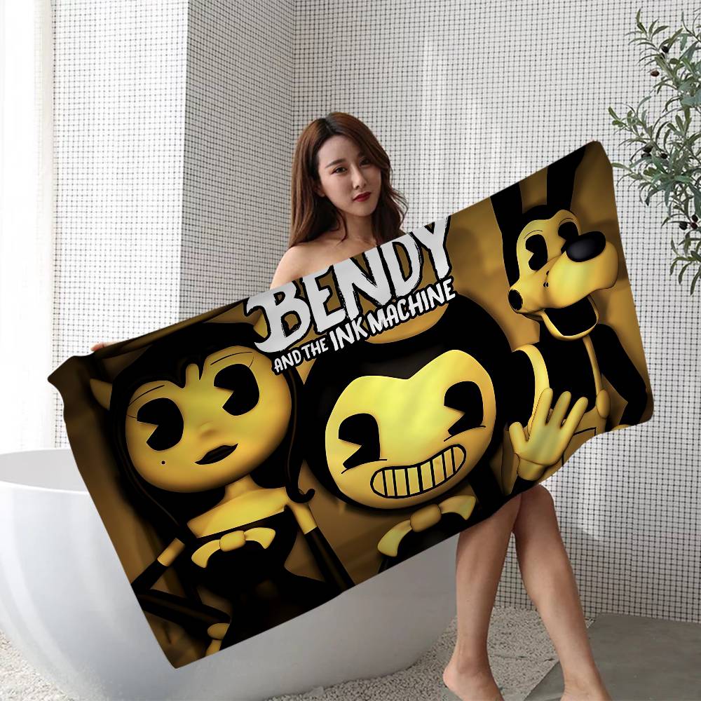 Horror Game B-Bendy And The Ink M-Machine Big Microfiber Beach Towels Quick Dry Towel Sand Beach Towels Pool Towel