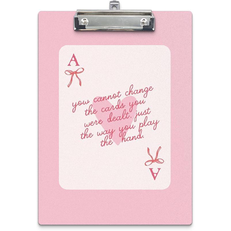 Trendy Preppy Pink Lightning Bolt Wooden Clip Board for Girls Student School Dorm Office, Standard A4 Letter Size 9x12.6 Inch FenS5
