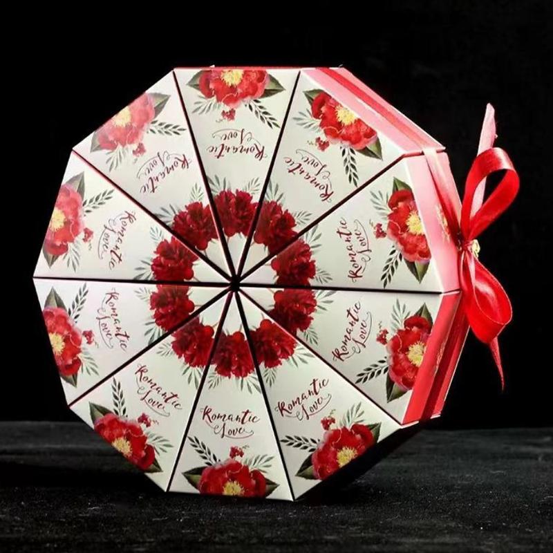 10 PCS/Lot Triangle Shape Wedding Party Favor Boxes Creative Chocolate Candy Storage Packaging Boxes Cake-shaped Sugar Boxes