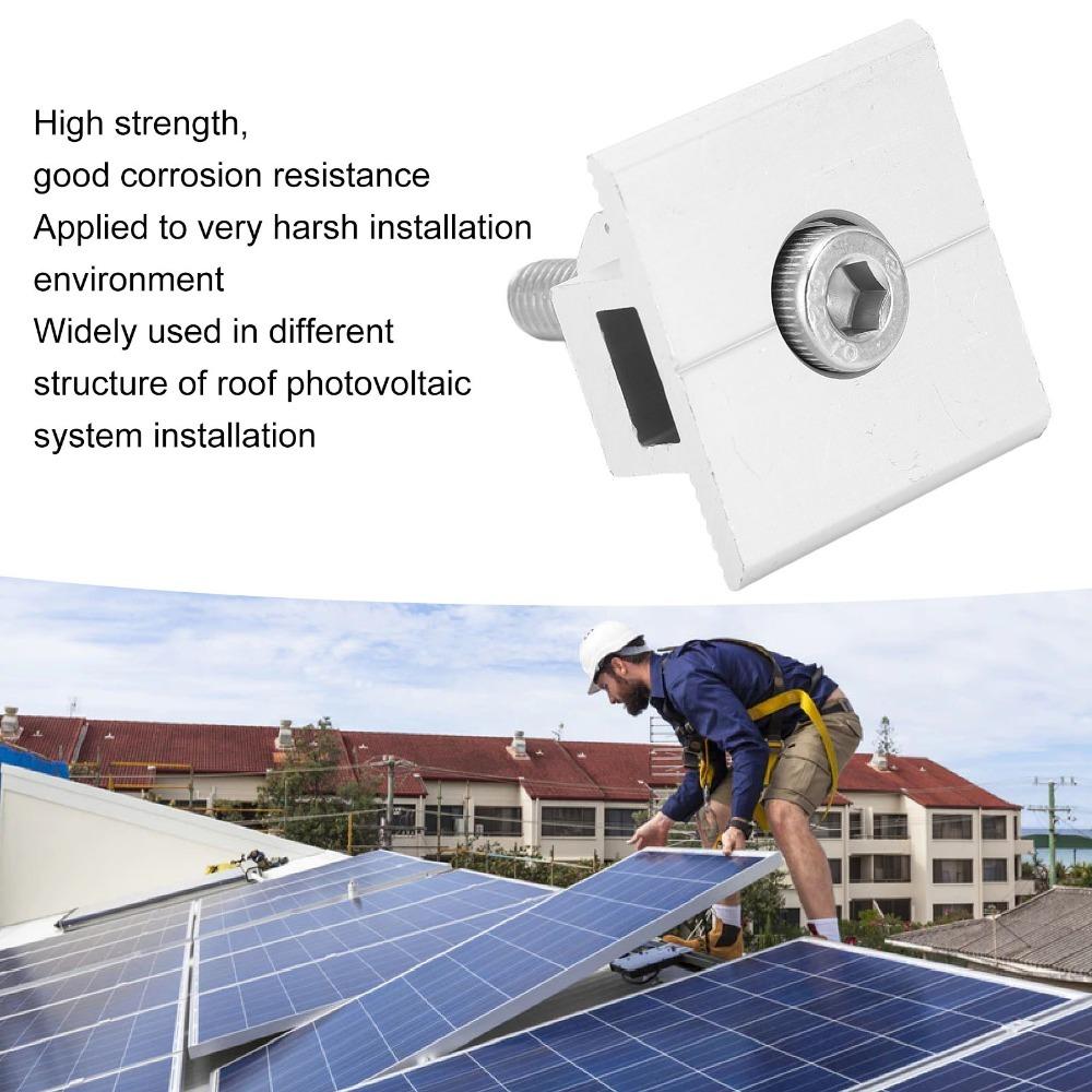 10pcs Precision Machined Solar Panel Mid Clamps Solar Panel Mounting Brackets  Tin Roof
