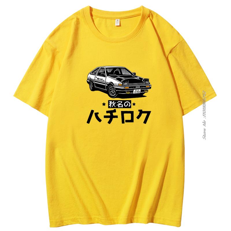 Japanese Anime Initial D Print Tshirts Tops Harajuku Casual Shirt Unisex Hiphop Fashion Streetwear Summer Mens Clothing