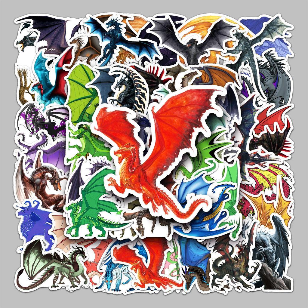 Evil Dragon Cartoon Stickers (50-Pack) – Waterproof, Decorative Stickers for Suitcases, Scooters, Laptops, Tablets, and Water Bottles