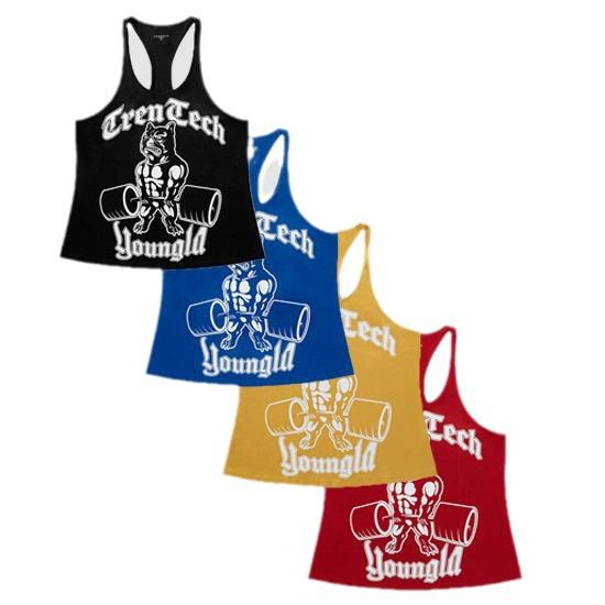 YoungLA Herren-Fitnessweste im amerikanischen Stil, ärmellos, Laufweste aus Baumwolle