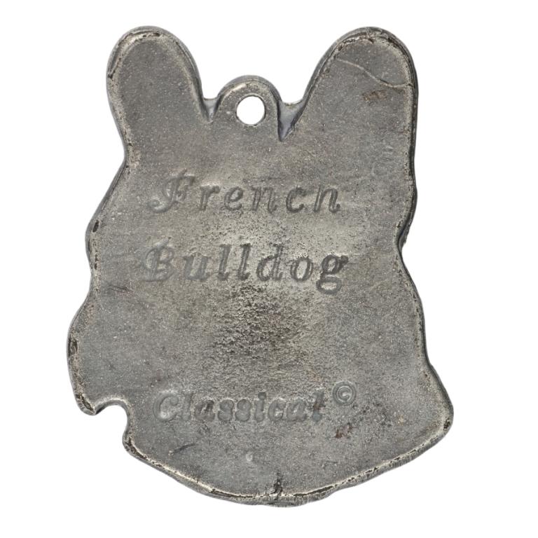 Francouzský buldoček, Frenchie I - Postříbřená klíčenka s pejskem, ozdoba na kabelku, přívěsek na batoh značky Art-Dog