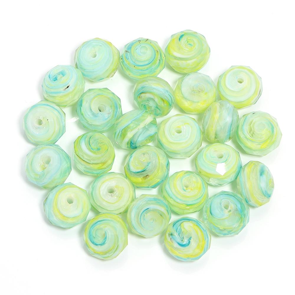 10pcs/lot Color Lampwork Abacus Beads Faceted Spacer Glass Bead for Beaded Jewelry Making Findings DIY Charms Bracelet Necklace