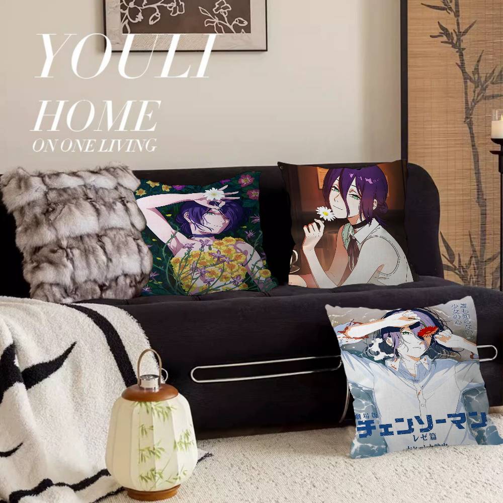 Anime Chainsaw Man Reze Arc Cushion Cover Car Throw Pillow Case For Sofa Car Christmas Gift Xcm Xcm