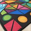 Washable Non-Slip Kids Area Rug for Bedroom Living Room Colorful Geometric Floor Mat Soft Non Shedding Home Decor