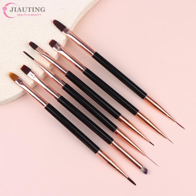 1 PCS Double Head Nail Brush Metal Handle UV Gel Liner Brush Painting Drawing Pen Crystal Acrylic Nail Art Manicure Brushes Tool