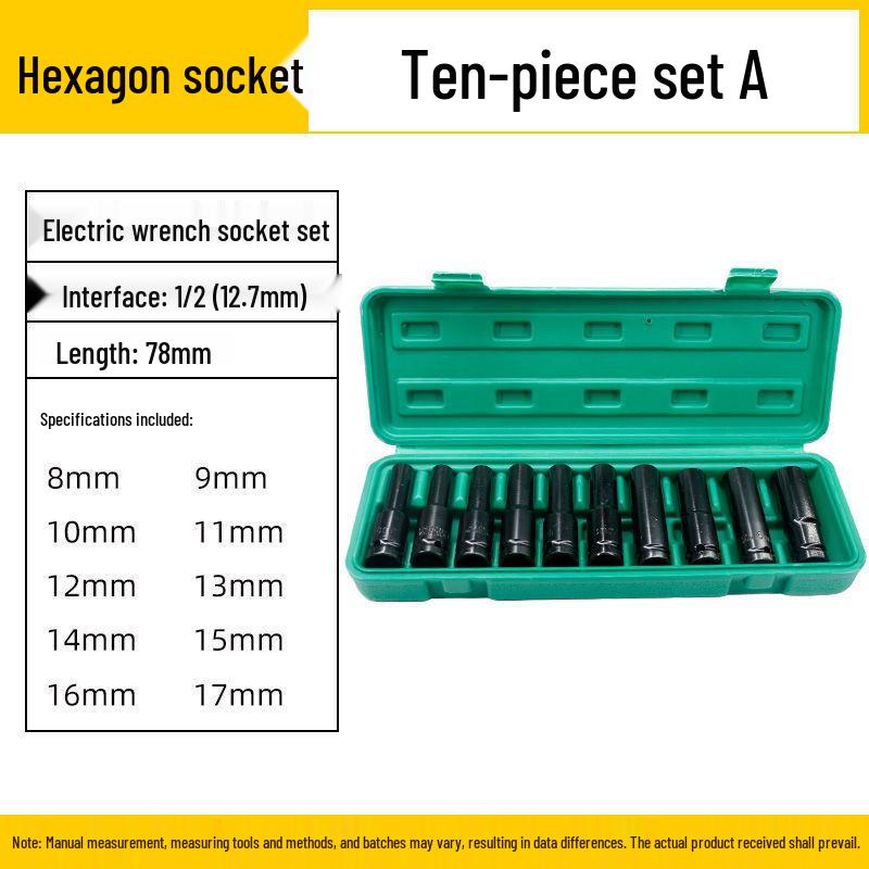 Electric Hex Wrench & Screwdriver Set, 8-32mm - Includes Socket Head, Extension, Air Gun, & Copper Components