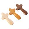 Collectible Wooden Cross Handheld Design Small Religious Item for Living Room Decor