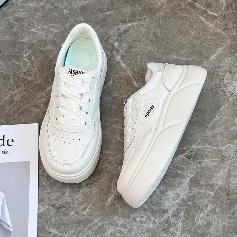 

Мода 2024 Нові спортивні туфлі на товстій підошві, Модне студентське спортивне та повсякденне взуття, Повні круглі носки для чотирьох сезонів 40 бежевий