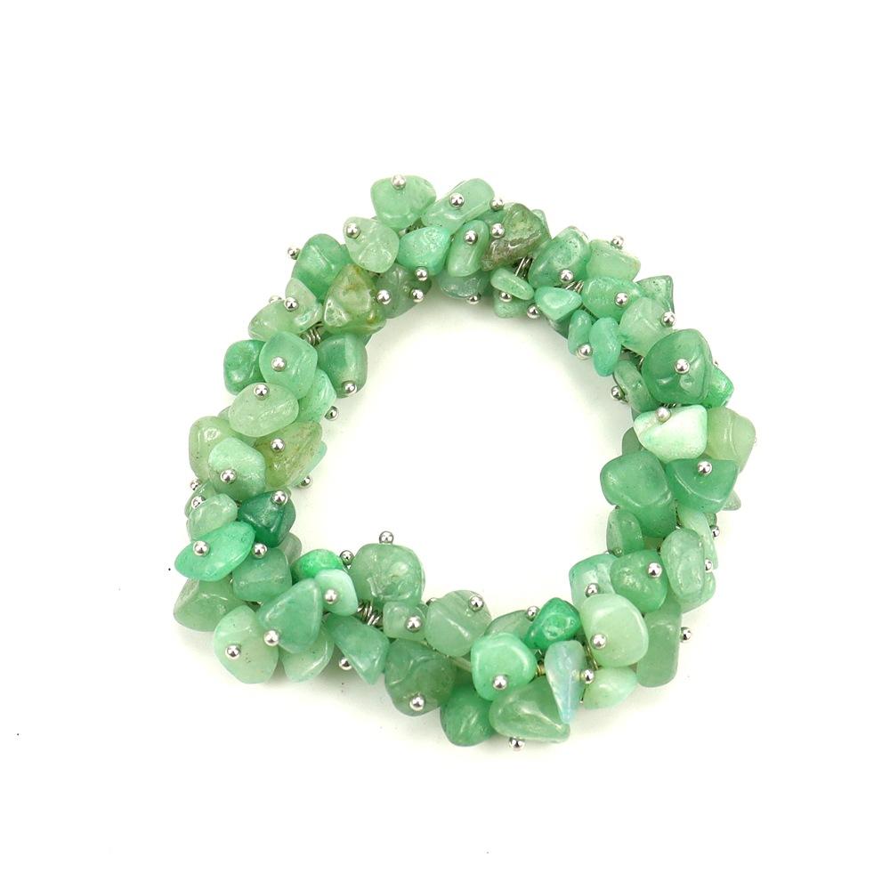 Creative Multi-Color Handmade Curved Needle Natural Irregular Crystal Gravel Elastic Bracelet Bracelet B93