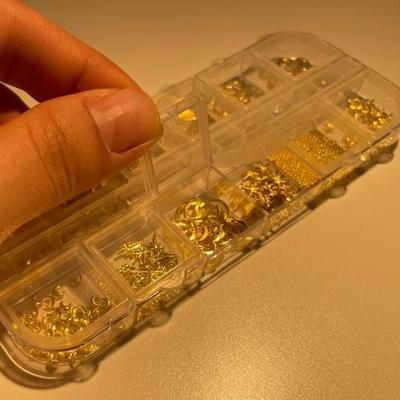 Resin Art Nail Art Decoration Parts Set Gold Star (S11060671)