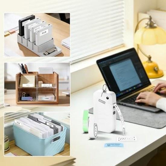 ORGSTA S001 Label Writer Compact Thermal Printer Tape Bluetooth Connection Maker White