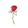 Rhinestone Blue Red Rose Flower Brooches for Women Elegant Exquisite Shiny Zircon Flower Lapel Pins Wedding Party Badge Jewelry