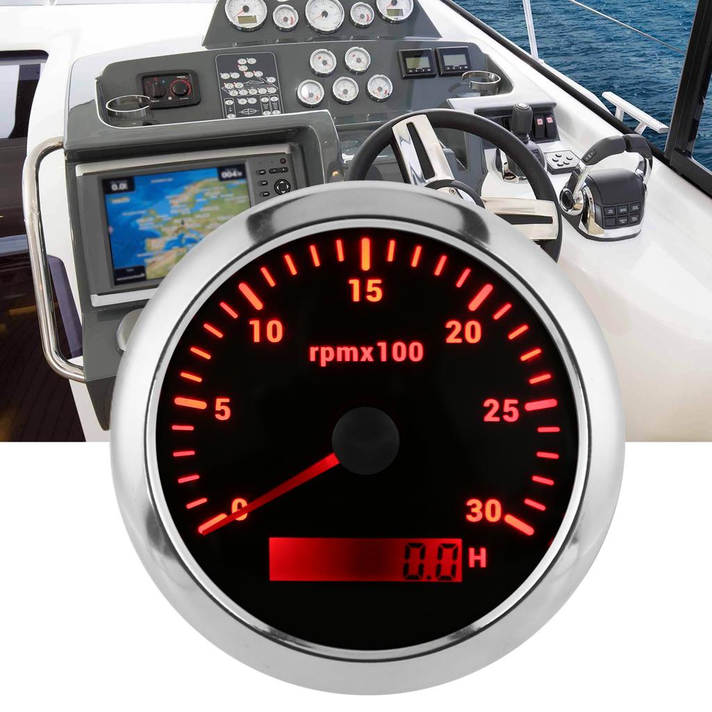 85mm Pointer Tachometer 03000rpm   7 Color Backlight for Car Boat Engine Generator 932V