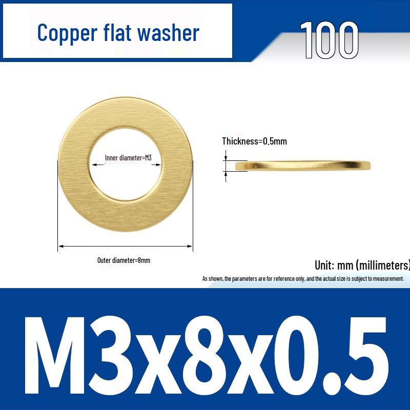 Ultra-Thin Brass Flat Washer Round Shim (Sizes M2-M20)