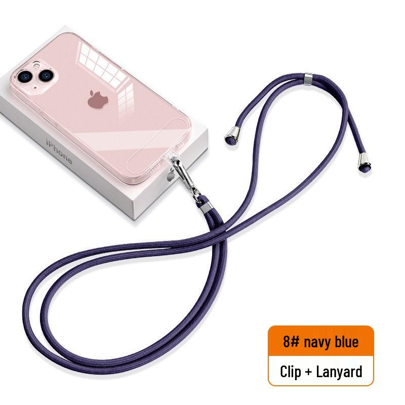 6mm Wearable Phone Lanyard: Crossbody Neck Strap with Clip, Sticker Pad, and Braided Hanging Rope.