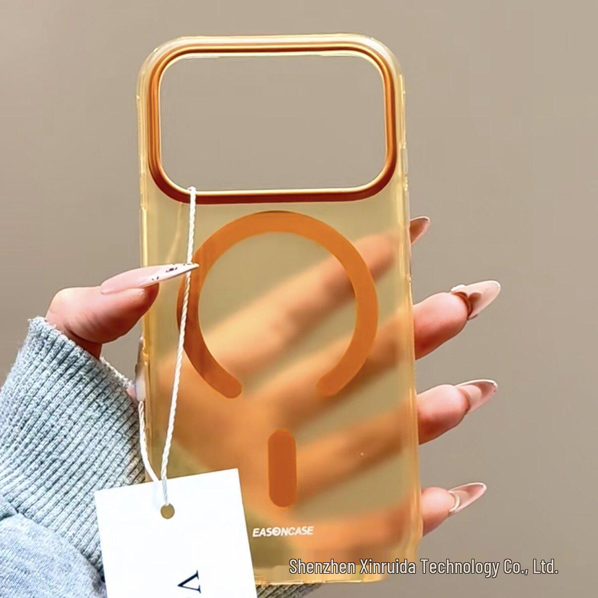 

Minimalist Frosted Magnetic iPhone 17 Pro Max Case, Semi-Transparent with Drop-Proof Protection, Solid Color, Ins Style Compatible with 16 Pro. 16 Pro оранжевый