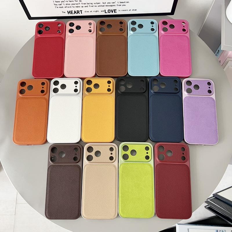 For iPhone 17 Pro Max Case Luxury Hybrid PC+PU Leather Matte Anti-skid Back Phone Cover Case For iPhone 16 15 14 13 Pro Max