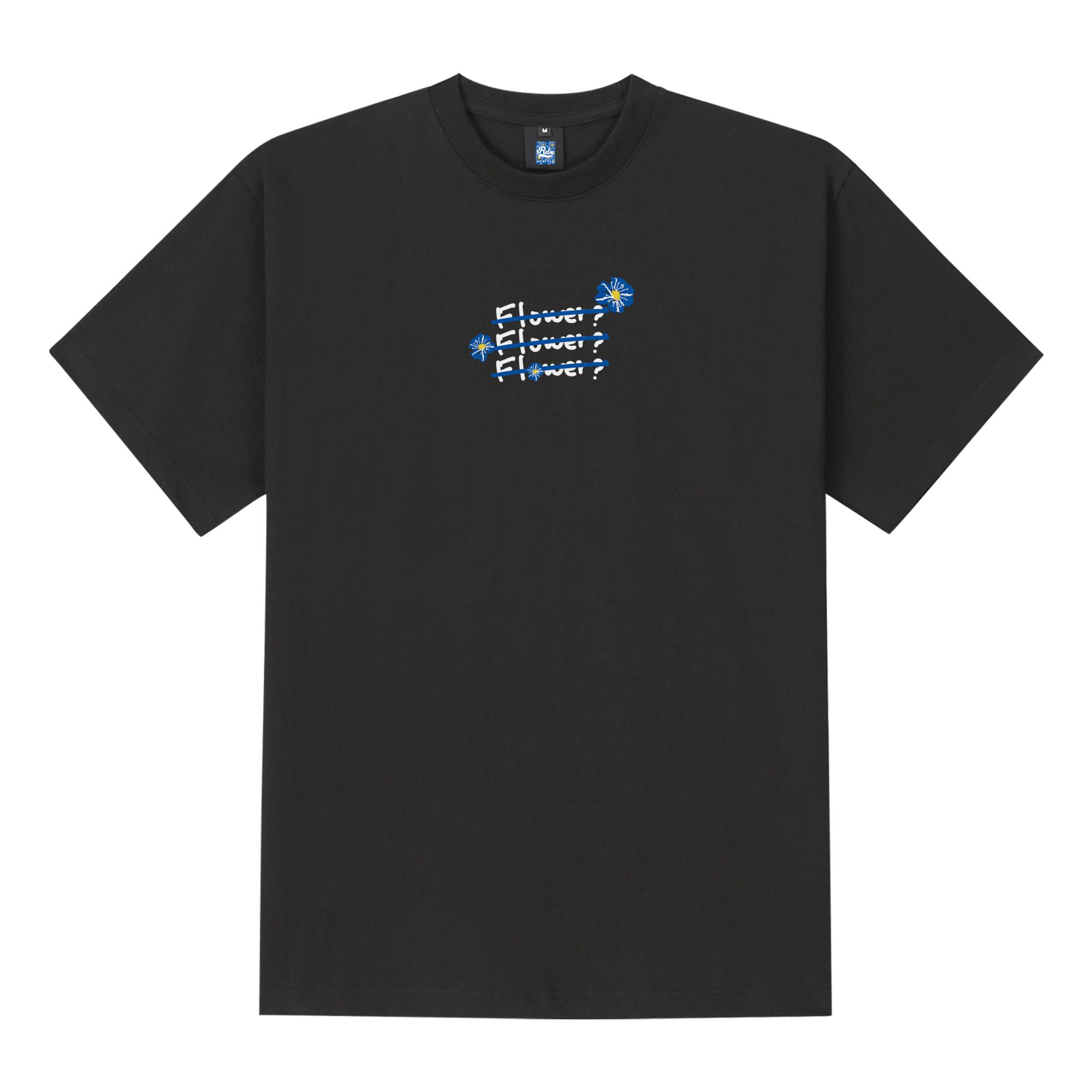 Radineo Blue Flower 3 Short Sleeve T-Shirt Black L