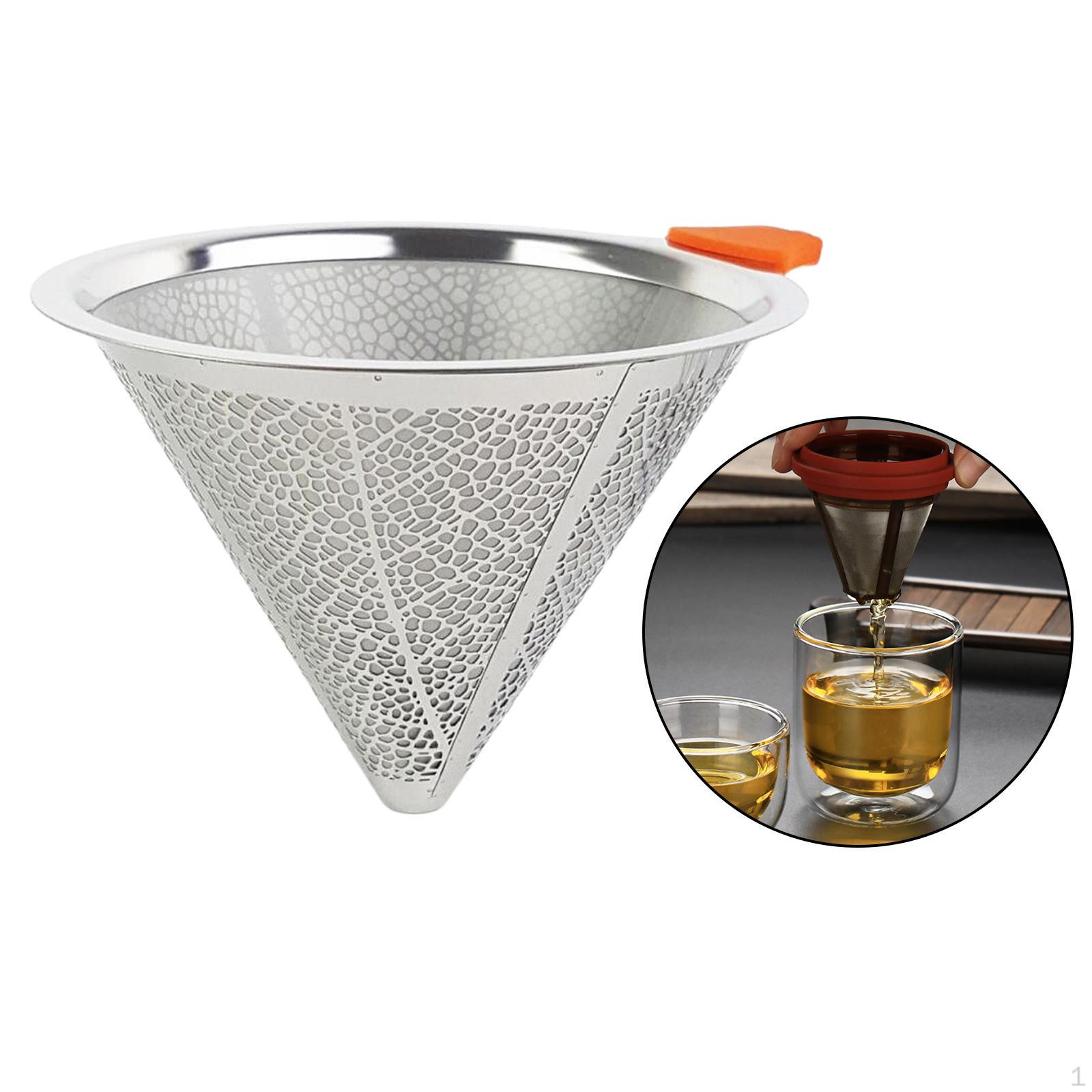 

Coffee Dripper Strainer Manual Stainless Steel Cone Reusable Drip Filters easy to clean Style B