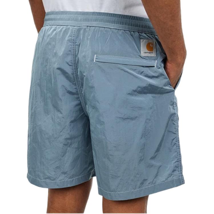Carhartt WIP Solid Color Letter Swim Shorts Men Swimwear Clay-Blue I034570-2SF-XX