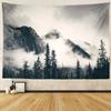 VIKAMA Nature Forest Tapestry, Misty Green Pine Tree Scenery Wall Art Hanging for Bedroom Living Room Photography Backdrop