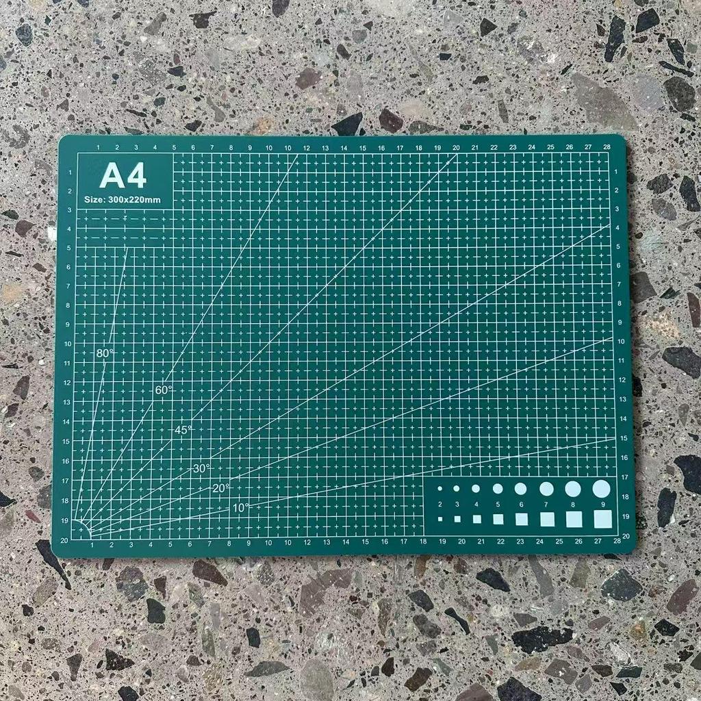 A1-A6 Dubbelsidig Grön Självläkande Skärmatta, 2,3 mm, för Papper, Konst och Gravyr.