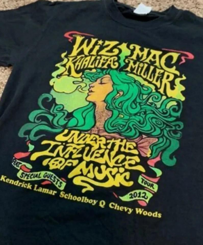 Mac Miller Wiz Khalifa Tour Black Short Sleeve Unisex Shirt Reprint Unisex T-Shirt XXXXL
