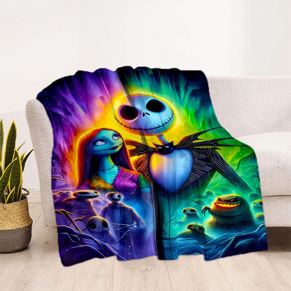 Nightmare Before Christmas Flannel Blanket-Soft and Suitable for Sofas,Beds,Offices,Travel,All Seasons,Great Gift for Holidays and Birthdays.