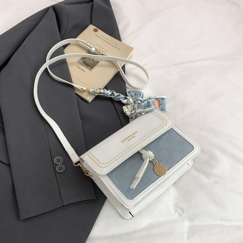 1Pc Popular Foreign Style Cream Small Square Bag New Fashion Niche Design Silk Scarf Shoulder Bag Fresh and Sweet Oblique Span Bag Women