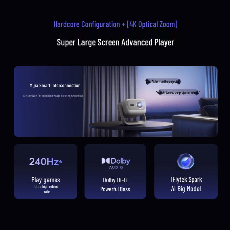 JMGO N3 Pure Tri-Color Laser 4K Home Projector (CN version)