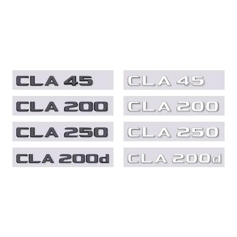 

CLA45 CLA200 CLA250 CLA200d letter logo car sticker for mercedes benz CLA class refit rear boot logo trunk displacement label bright black&CLA45