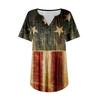 Damenmode Lässig Plissee V-Ausschnitt Kurzarm T-Shirt Tops