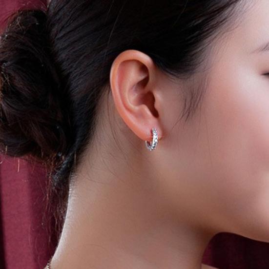 Earrings Round Fashionable Alloy Single Row Rhinestones Earrings for Banquet