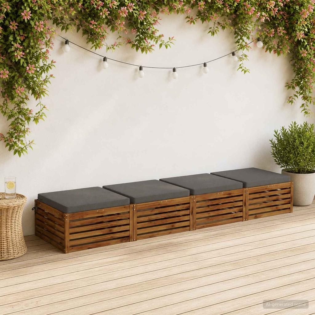 4 piece seat cushions SOEST 4 pcs. 100percent Polyester Grey